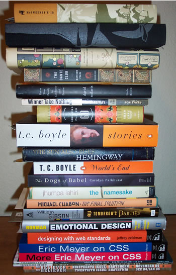 A pile of (as yet) unread books